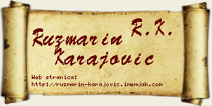 Ruzmarin Karajović vizit kartica